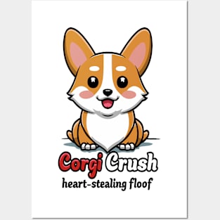 Whimsical Wonders: Corgi Crunch Heart-Stealing Floof Animation Posters and Art